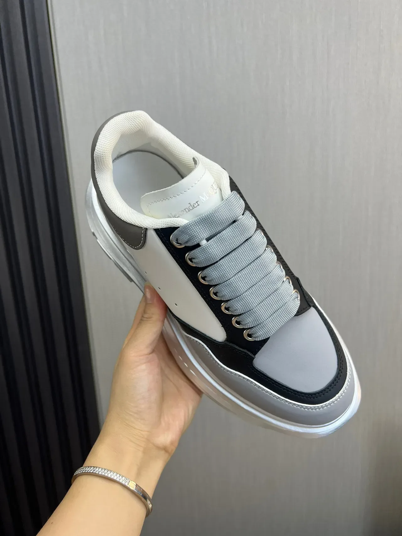 Alexander McQueen Oversized Sneaker Gray White Black Chunky Sneakers 3