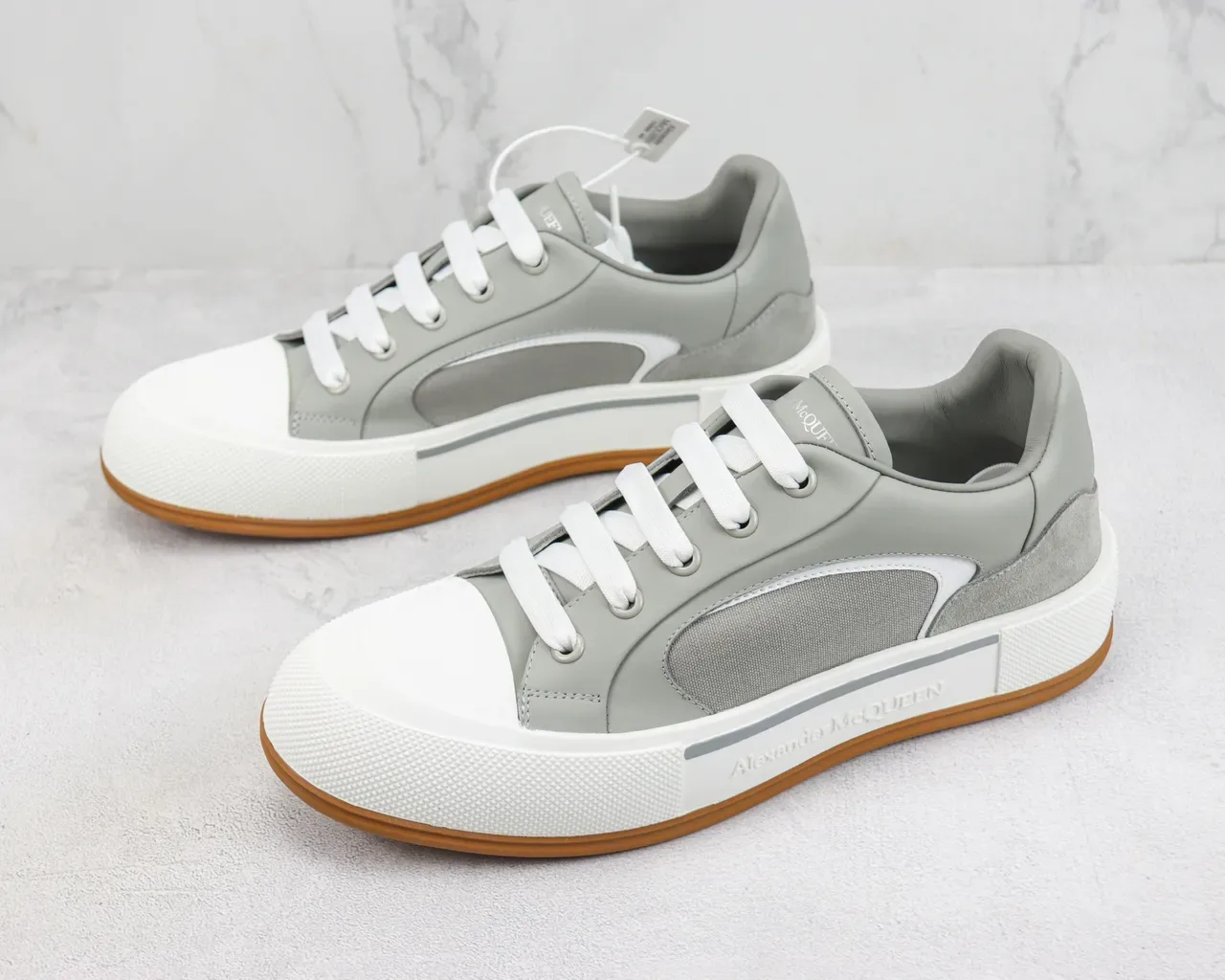 Alexander McQueen Oversized Sneaker Light Gray White Gum Lifestyle Sneakers 4