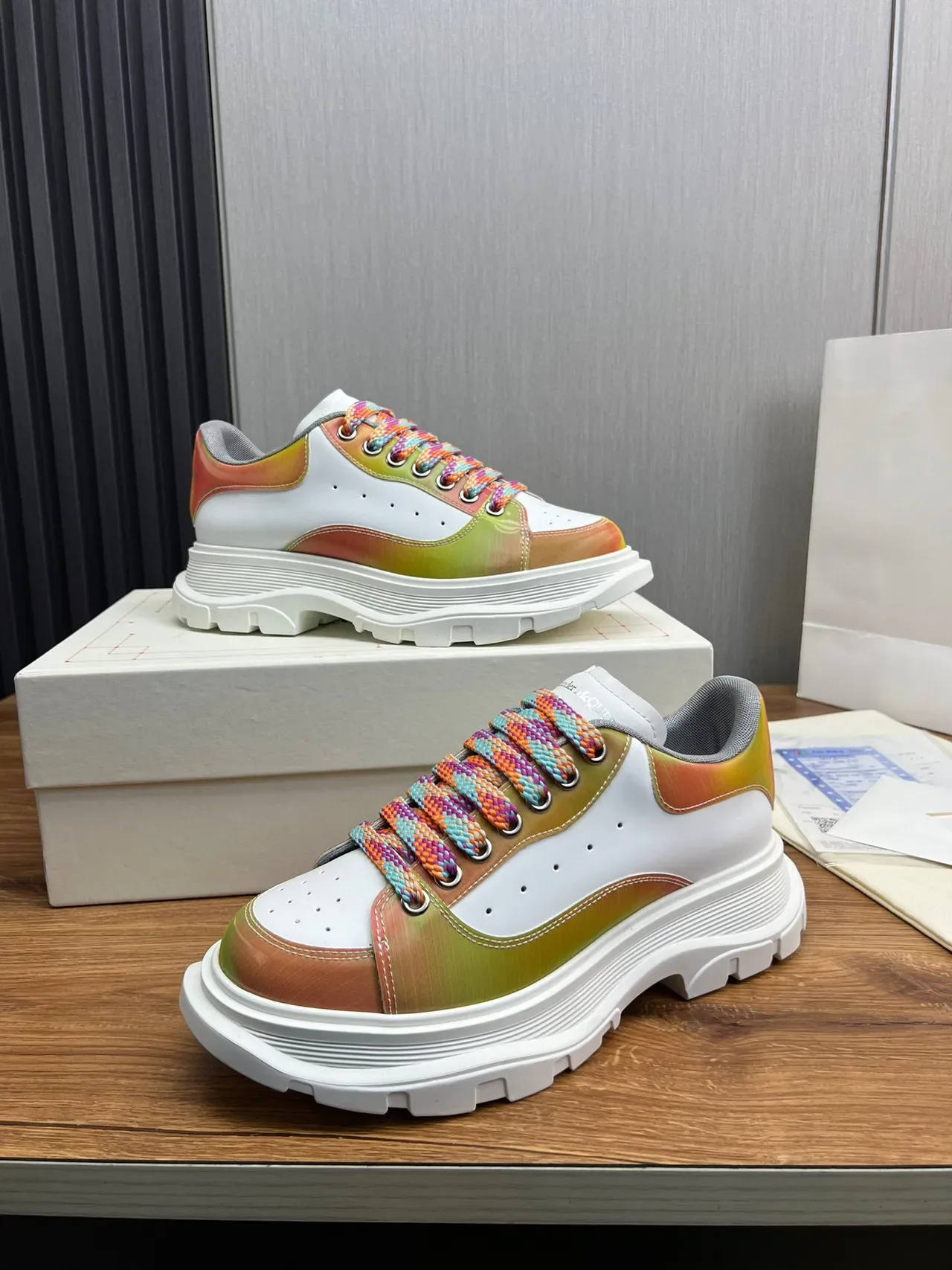 Alexander McQueen Oversized Sneaker Multicolor Gradient Chunky Sneakers 8