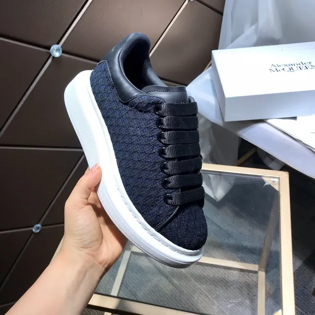 Alexander McQueen Oversized Sneaker Navy Textured Upper White Sole Lifestyle Sneakers 2