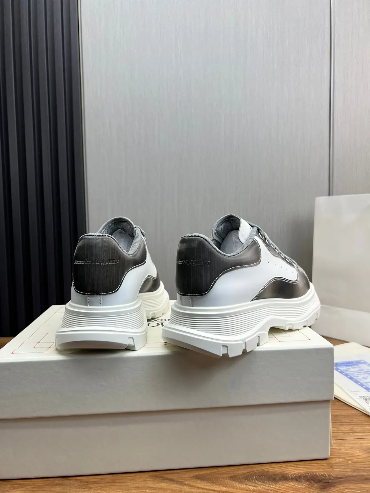 Alexander McQueen Oversized Sneaker White and Gray Chunky Sneakers 5
