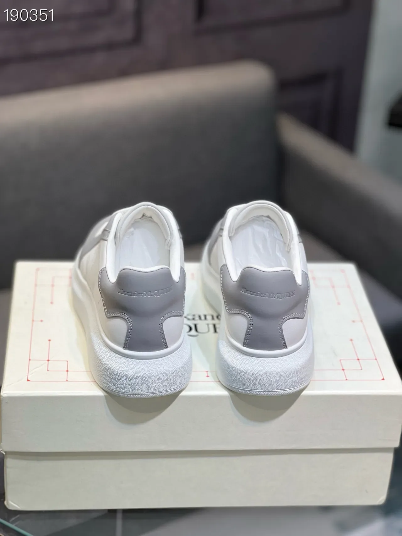 Alexander McQueen Oversized Sneaker White and Gray Lifestyle Sneakers 2