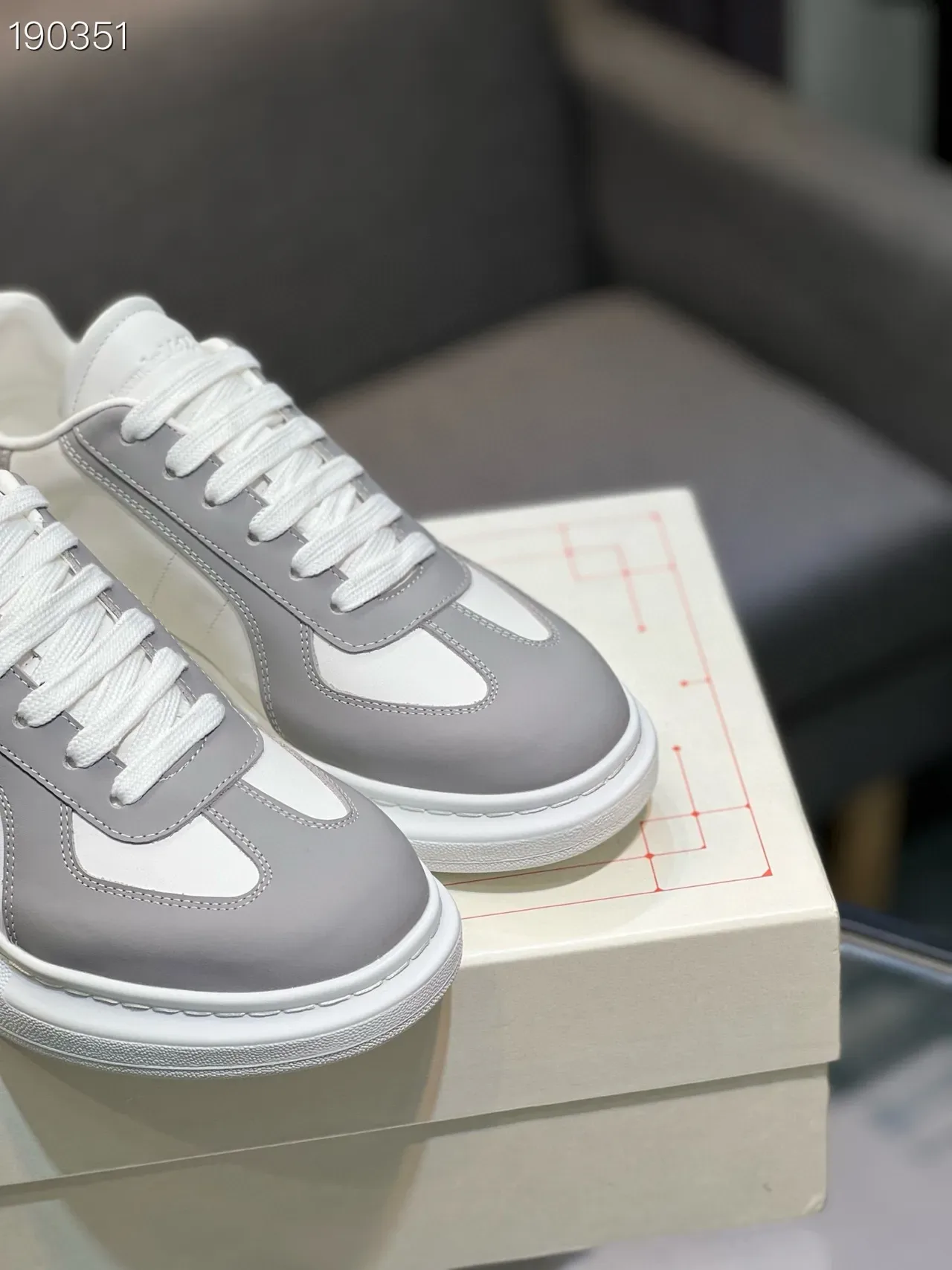 Alexander McQueen Oversized Sneaker White and Gray Lifestyle Sneakers 5