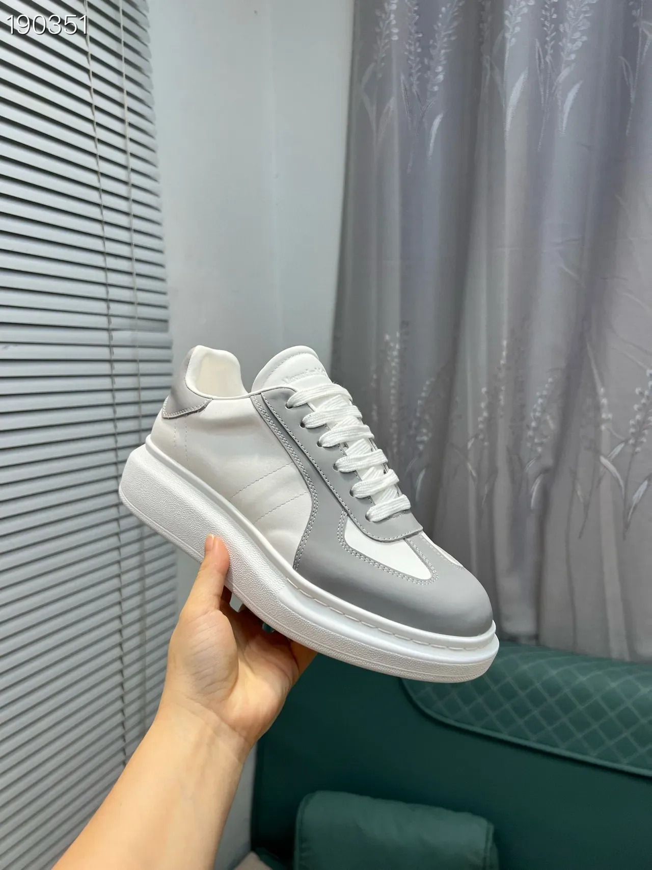 Alexander McQueen Oversized Sneaker White and Gray Lifestyle Sneakers 6