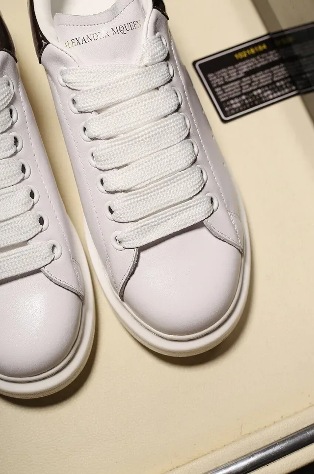 Alexander McQueen Oversized Sneaker White Gold Leather Platform Sole Lifestyle Sneakers 3