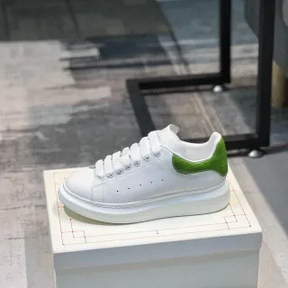 Alexander McQueen Oversized Sneaker White Green Platform Sole Smooth Leather Upper Lifestyle Sneakers
