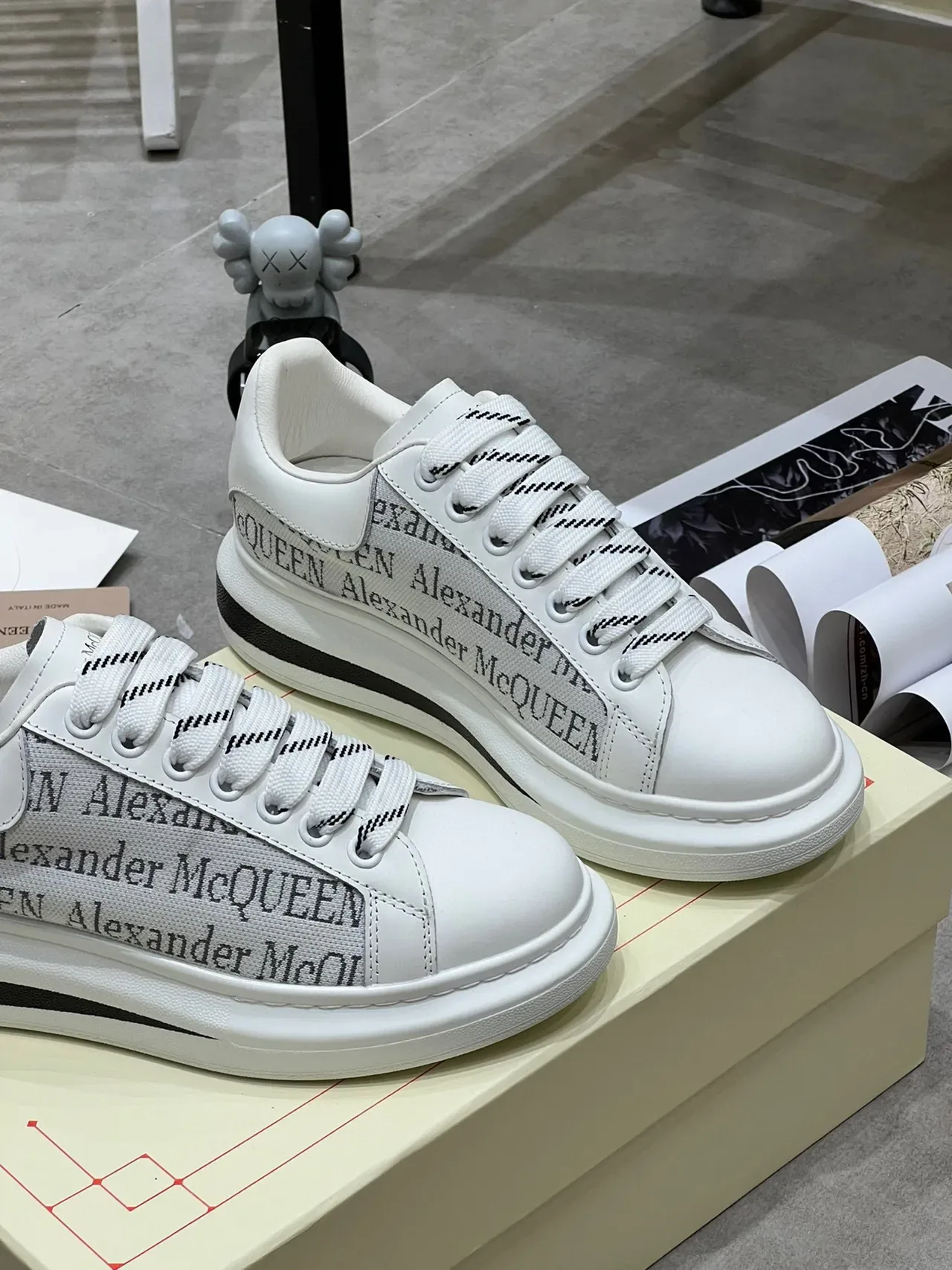 Alexander McQueen Oversized Sneaker White Logo-Print Lifestyle Sneakers 4