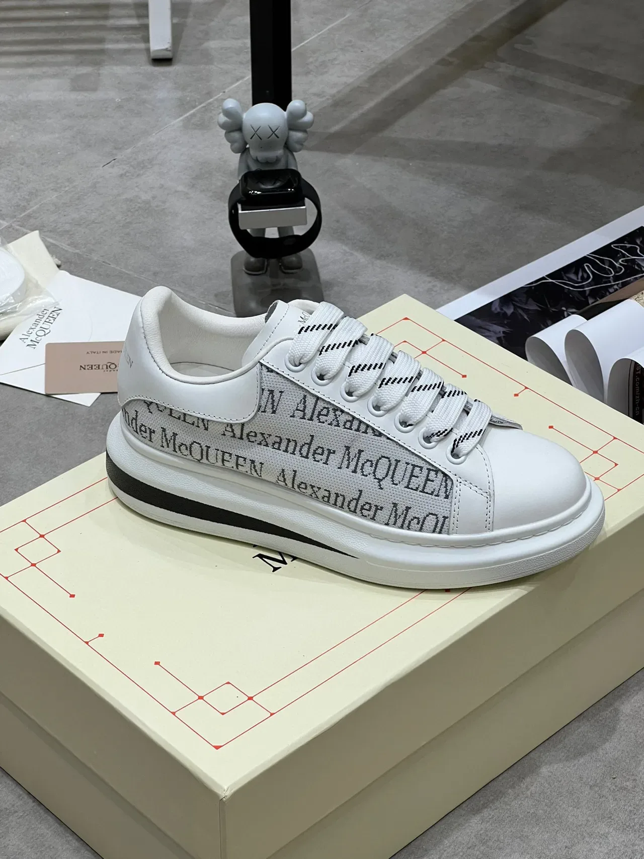 Alexander McQueen Oversized Sneaker White Logo-Print Lifestyle Sneakers 6
