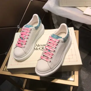 Alexander McQueen Oversized Sneaker White Pink Turquoise Snakeskin Lifestyle Sneakers