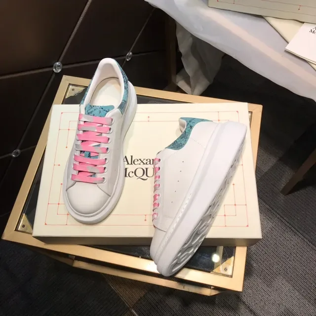 Alexander McQueen Oversized Sneaker White Pink Turquoise Snakeskin Lifestyle Sneakers 9