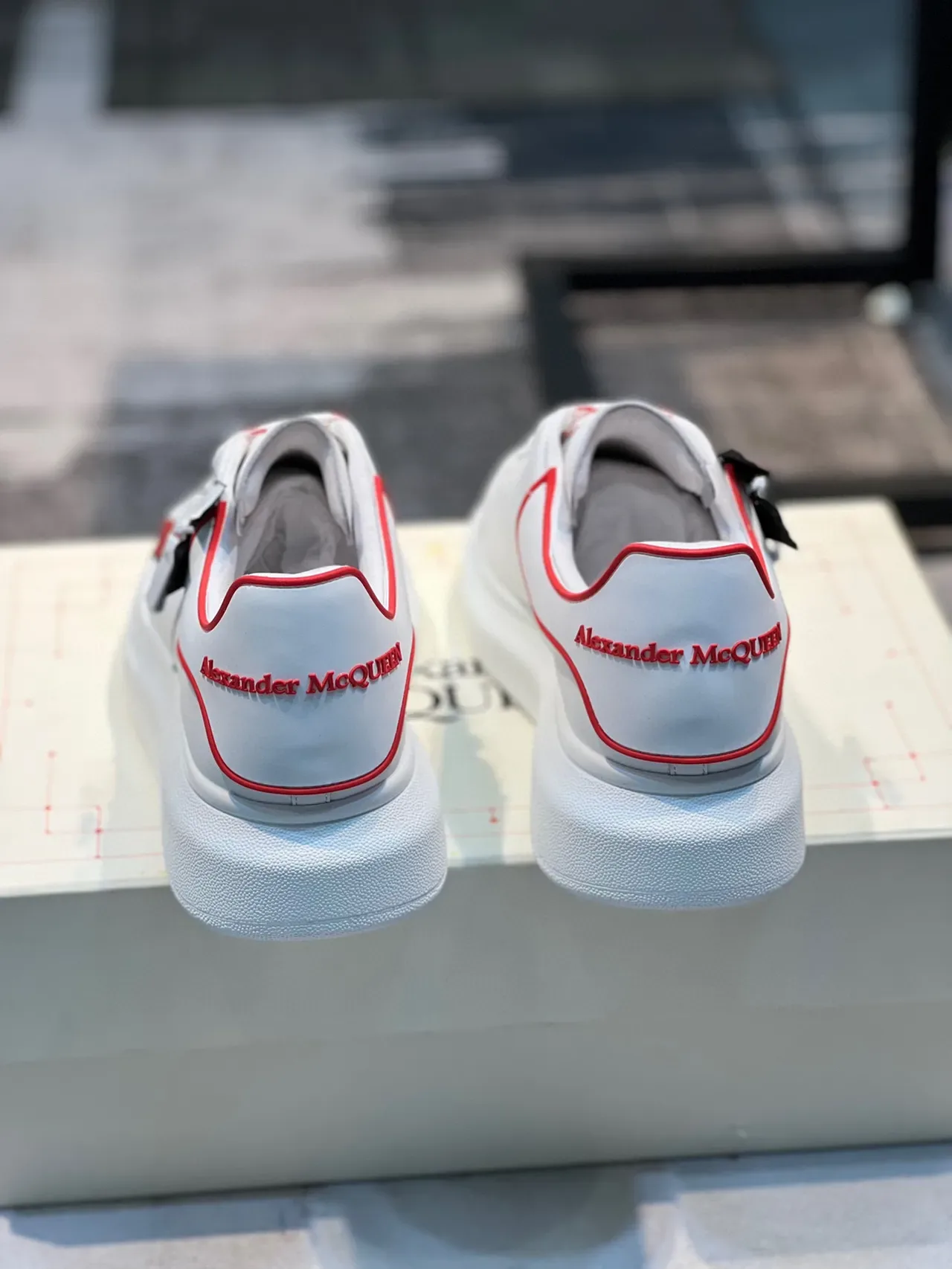Alexander McQueen Oversized Sneaker White Red Stripe Lifestyle Sneakers 2