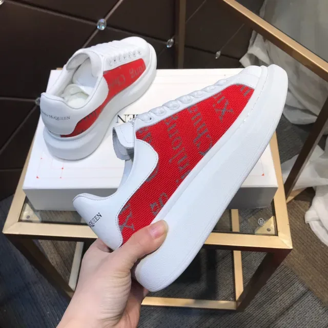 Alexander McQueen Oversized Sneaker White Red Textile Lifestyle Sneakers 4