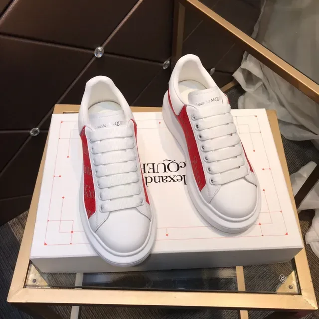 Alexander McQueen Oversized Sneaker White Red Textile Lifestyle Sneakers 6