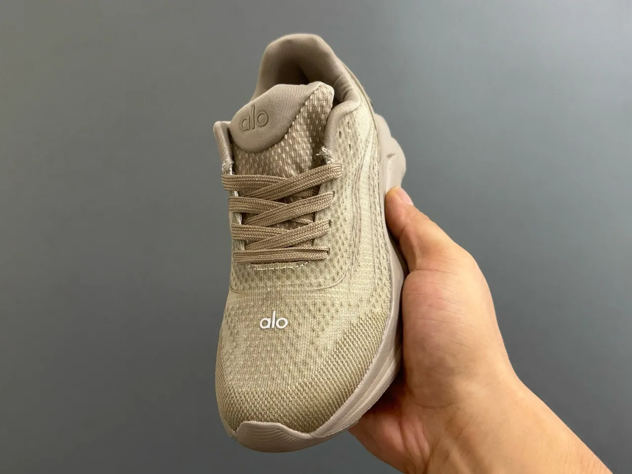 Alo Brown Engineered Mesh Upper Sculpted Wave-Midsole Sneakers 12