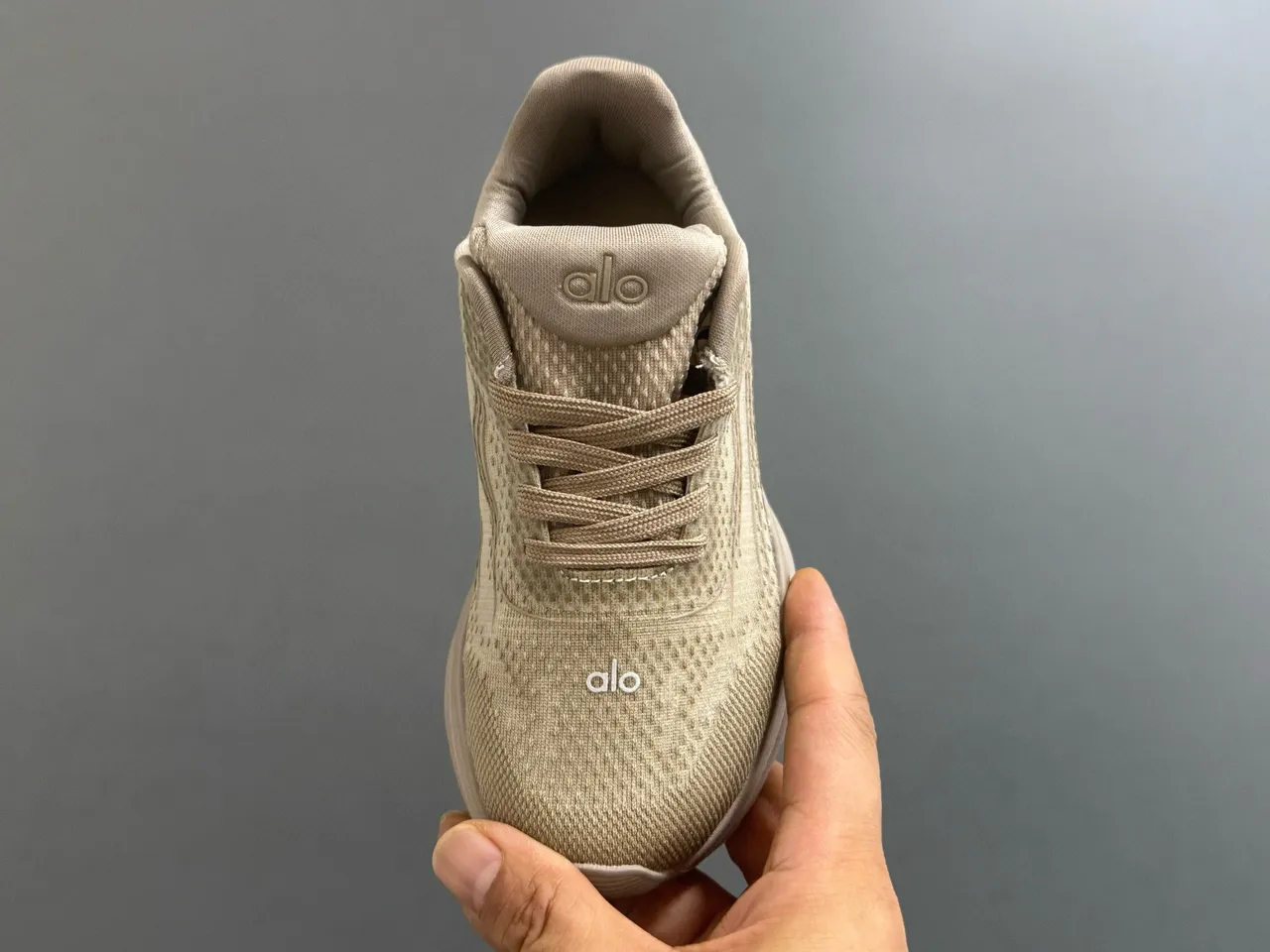 Alo Brown Engineered Mesh Upper Sculpted Wave-Midsole Sneakers 14