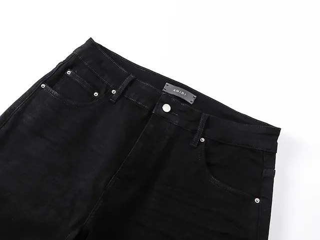 Amiri Embroidered Monogram Black Denim Shorts 4