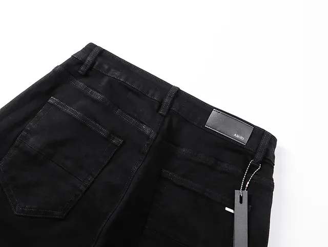 Amiri Embroidered Monogram Black Denim Shorts 5