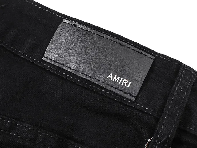 Amiri Embroidered Monogram Black Denim Shorts 7