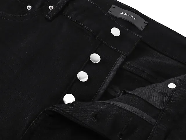Amiri Embroidered Monogram Black Denim Shorts 10