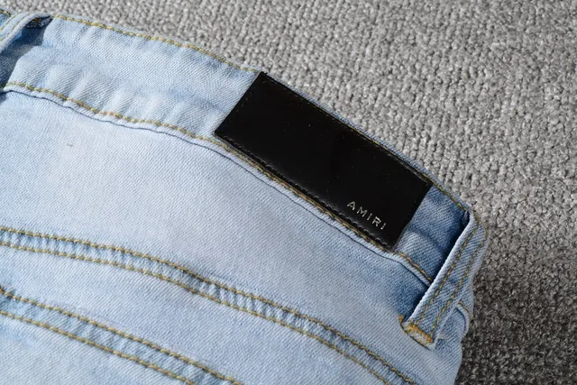 Jeans Amiri patchwork distressed light-wash slim-fit 3