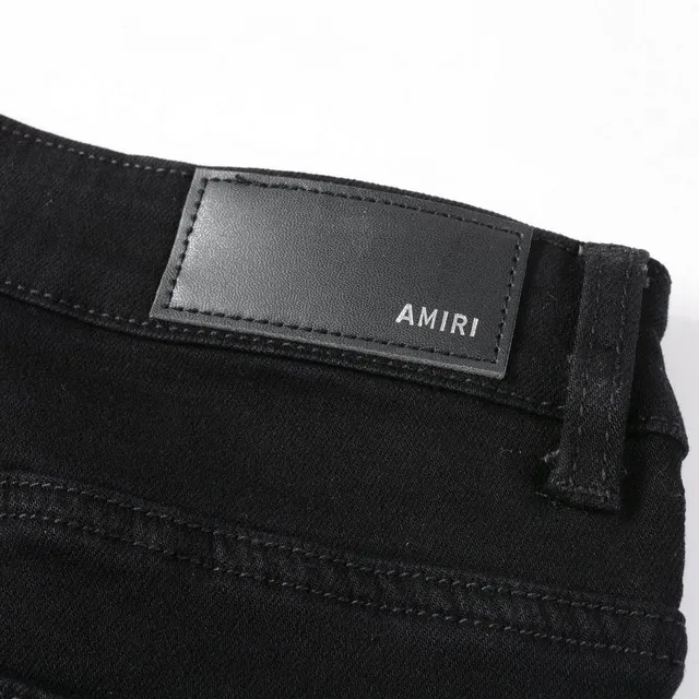 Amiri Top Esqueleto Print de Crânes Croisés Noir Distressed Slim Jeans 9