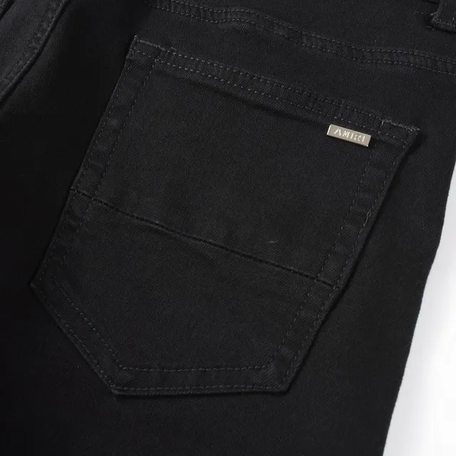 Amiri Top Esqueleto Print de Crânes Croisés Noir Distressed Slim Jeans 10