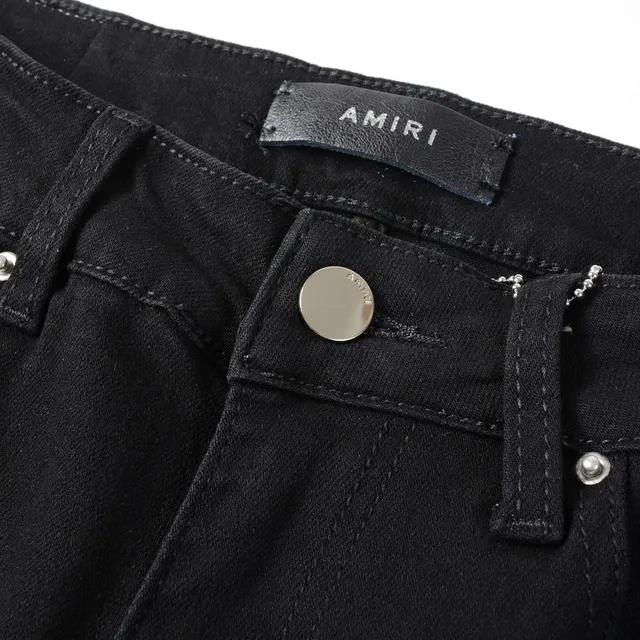Amiri Top Esqueleto Print de Crânes Croisés Noir Distressed Slim Jeans 16