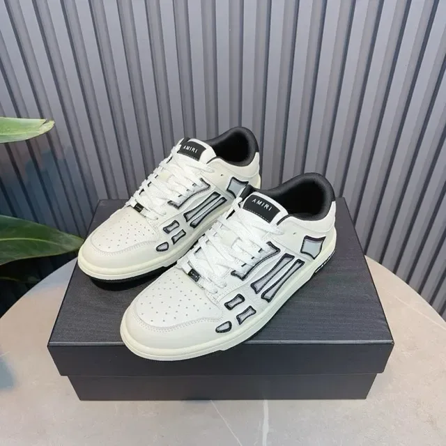 Amiri Skel Top Low Off-White et Noir Chaussures Lifestyle 2