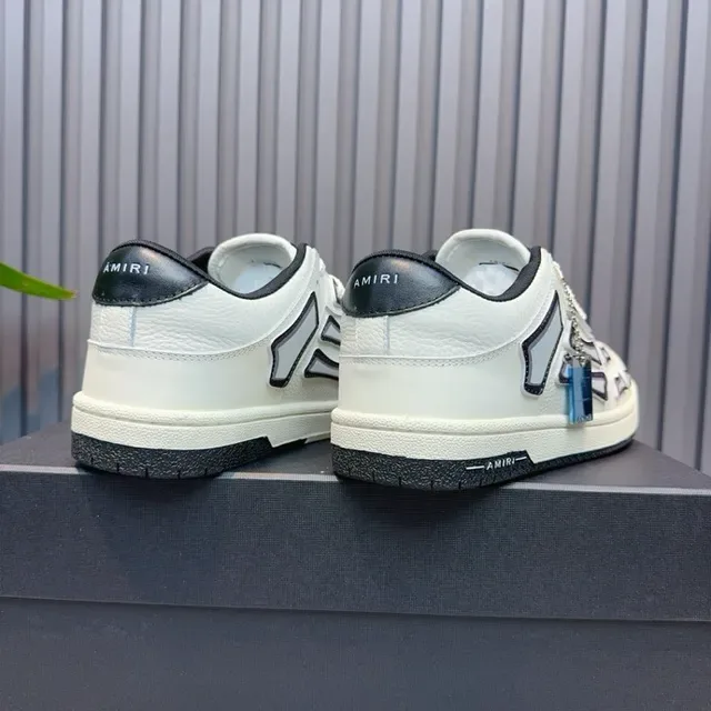 Amiri Skel Top Low Off-White et Noir Chaussures Lifestyle 3