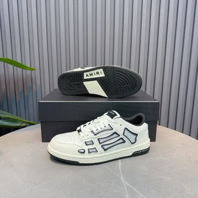 Amiri Skel Top Low Off-White et Noir Chaussures Lifestyle 4