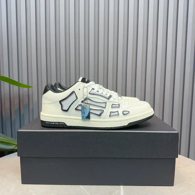 Amiri Skel Top Low Off-White et Noir Chaussures Lifestyle 5