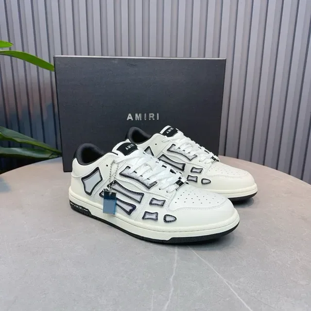 Amiri Skel Top Low Off-White et Noir Chaussures Lifestyle 7