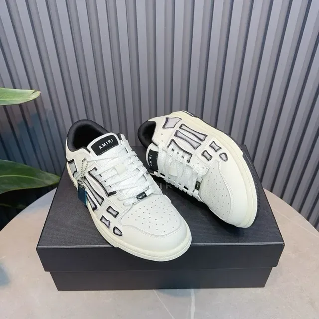 Amiri Skel Top Low Off-White et Noir Chaussures Lifestyle 8