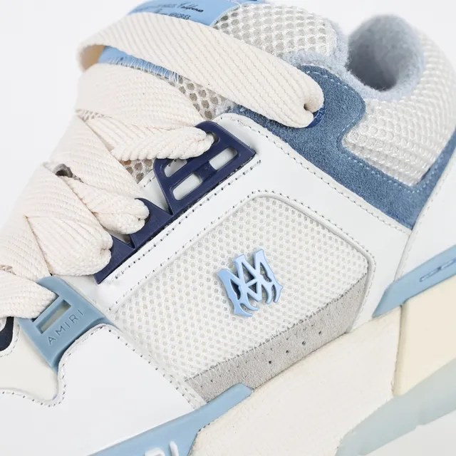 Amiri White Blue Caged Strap Overlay Perforated Leather Toe Lifestyle Sneakers 6