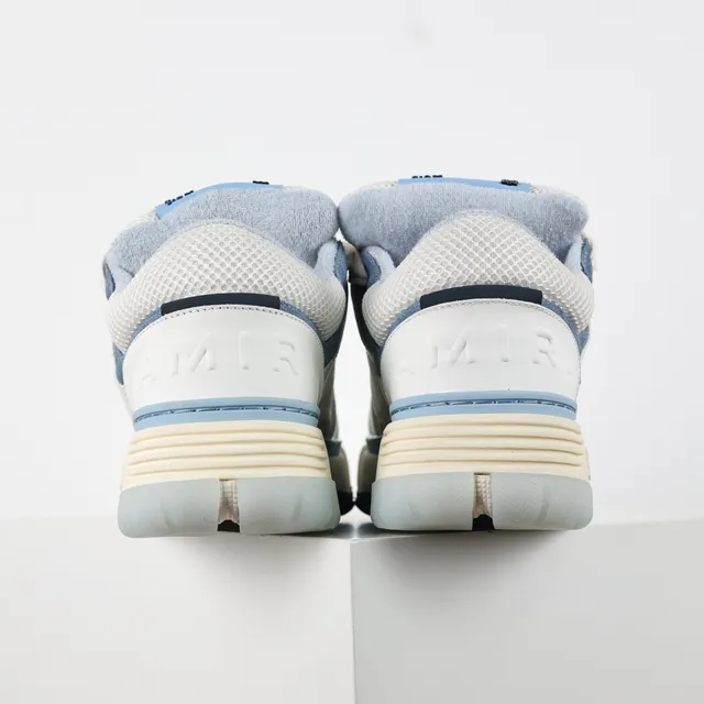 Amiri White Blue Caged Strap Overlay Perforated Leather Toe Lifestyle Sneakers 8