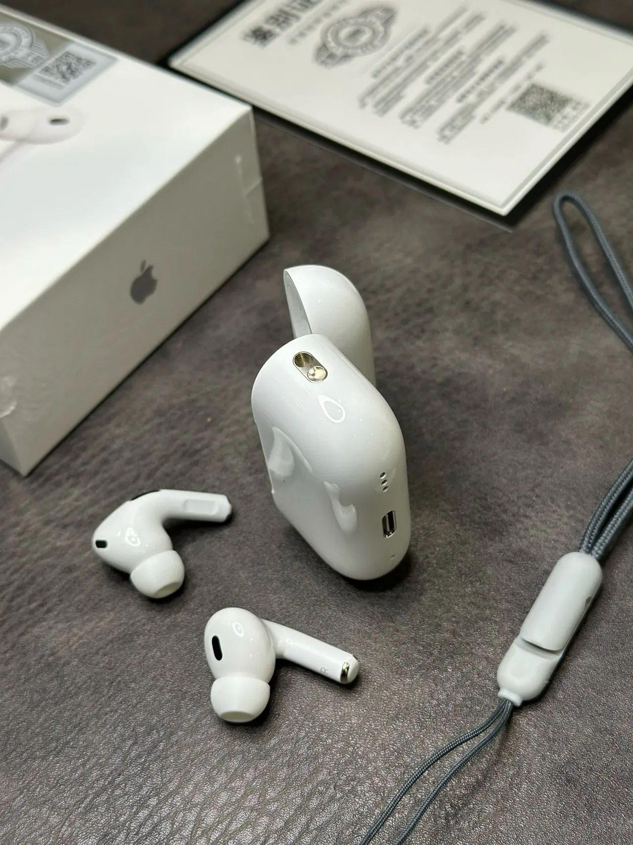 Apple AirPods Pro White Gray Stem-Style Matte TWS Earbuds 9