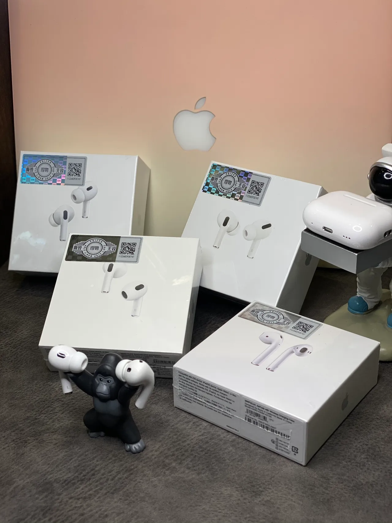Apple AirPods Pro White Gray Stem-Style Matte TWS Earbuds 12