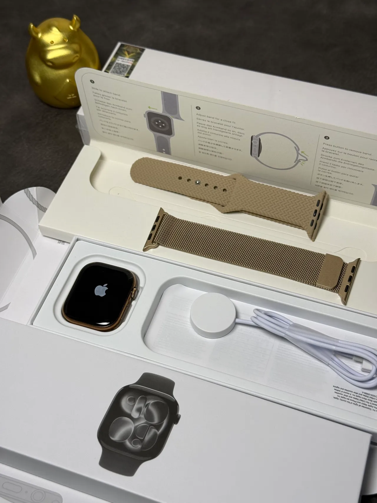 Apple Beige Gold Flat-Edged Case Digital Crown Sports Watch 7