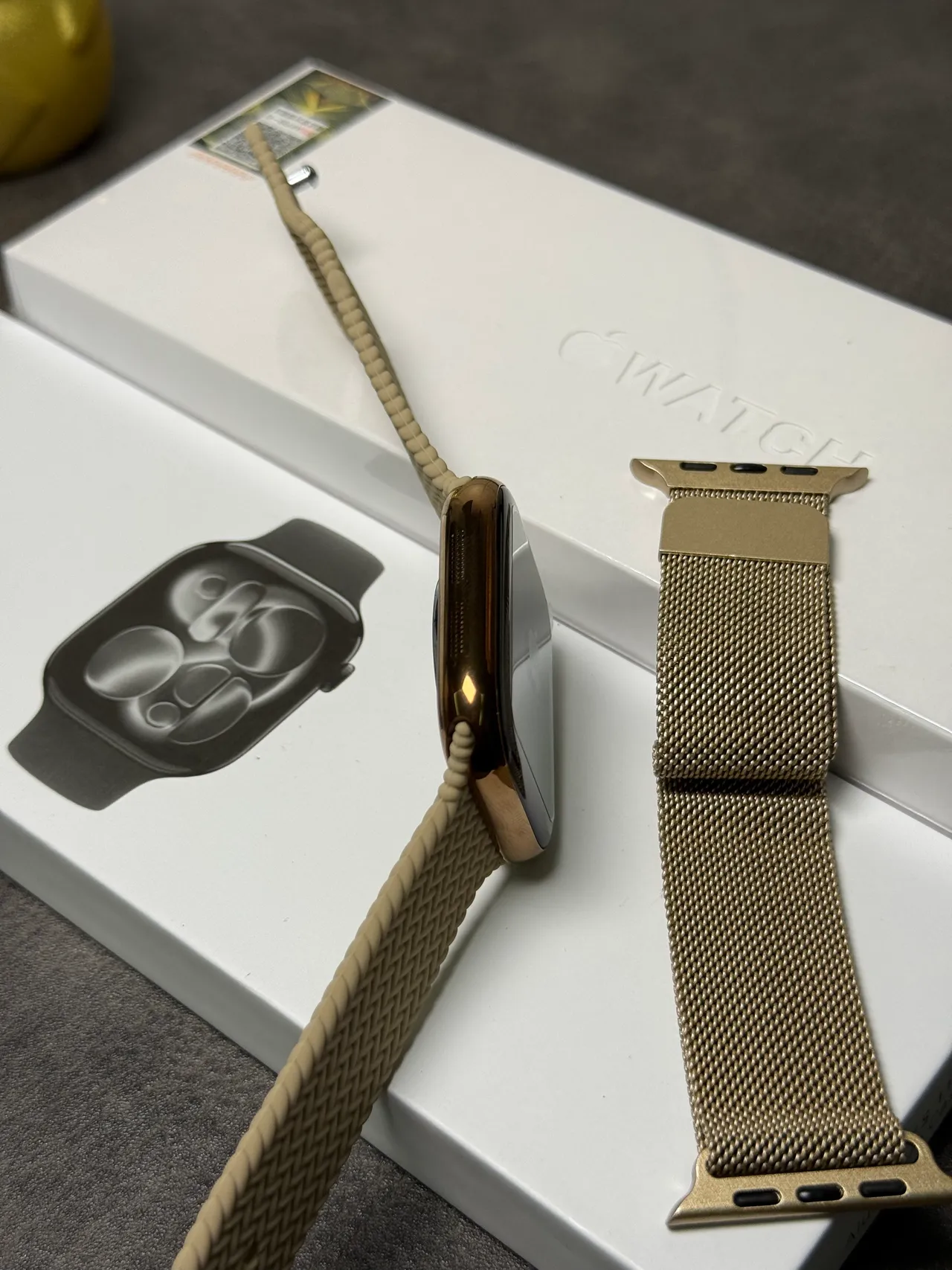 Apple Beige Gold Flat-Edged Case Digital Crown Sports Watch 15