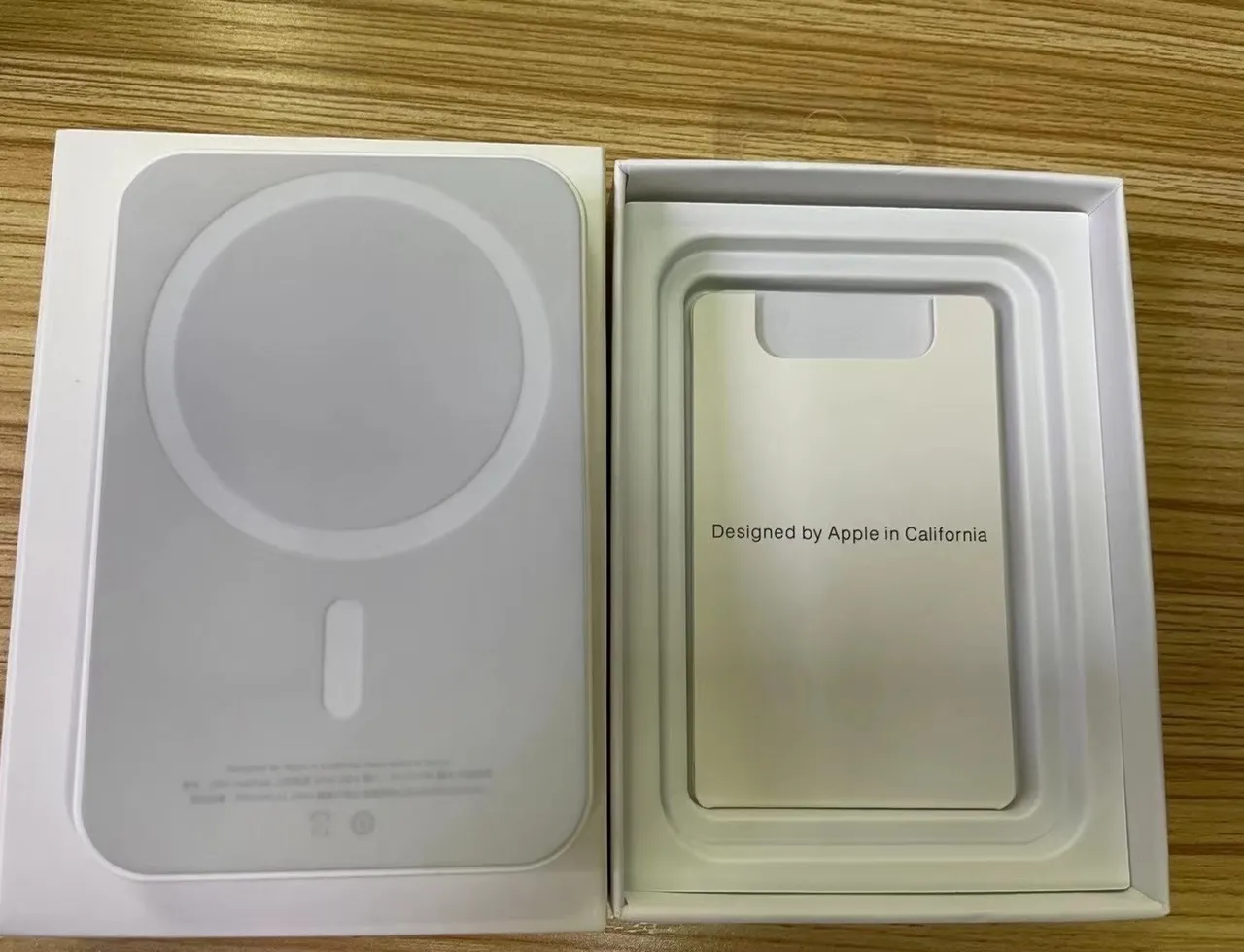 Apple Blue White Magnetic Attachment Rectangular Slim Profile Power Bank 7
