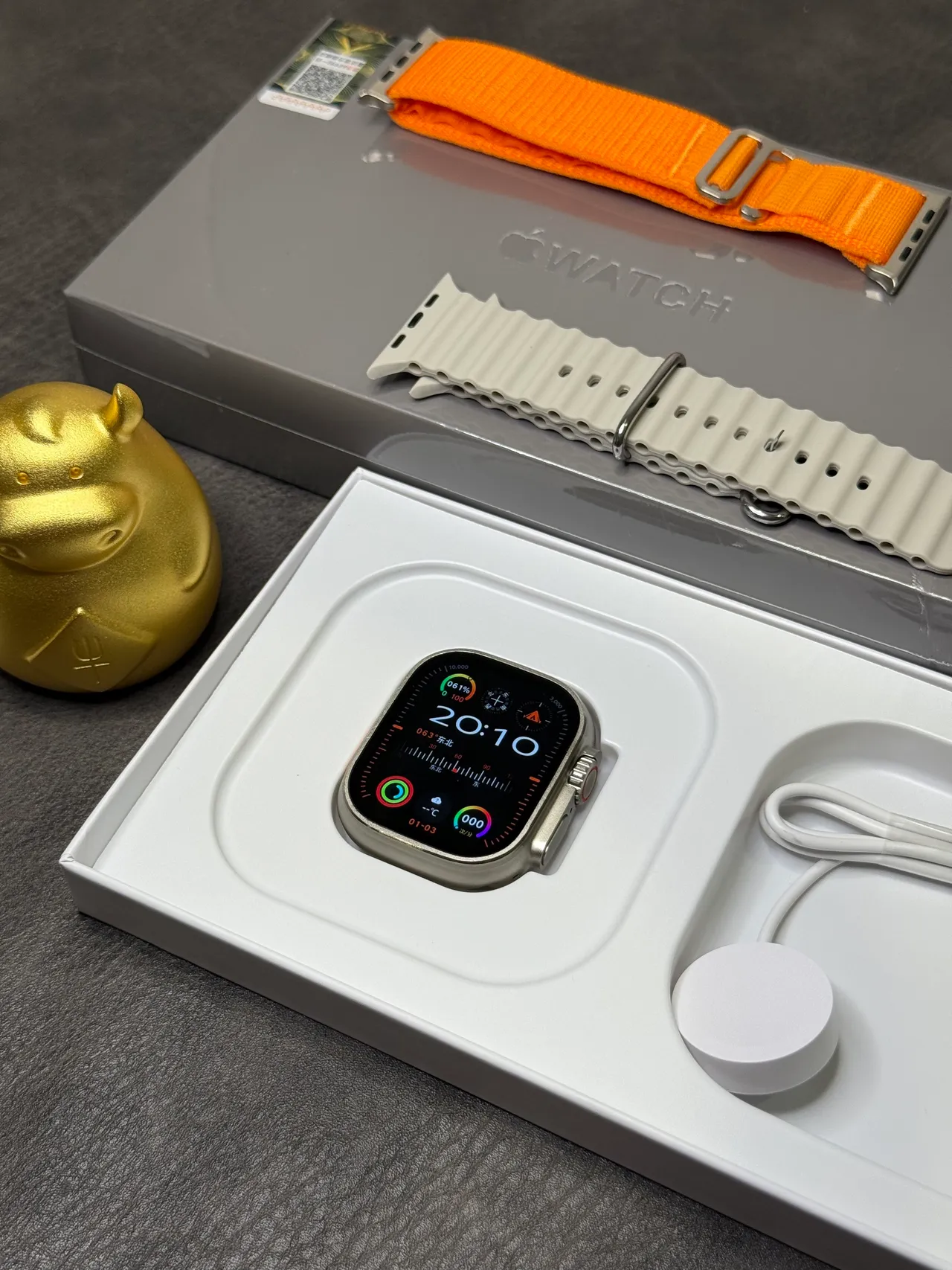 Apple Watch Ultra Orange Woven Band Sports Watch 4
