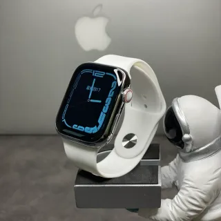 Apple Watch White Silver Flat-Edged Stainless Steel Case Sport Band Sports Watch