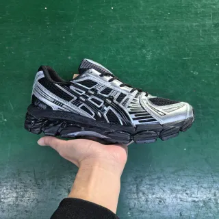ASICS Gel-Kayano Silver and Black Running Shoes