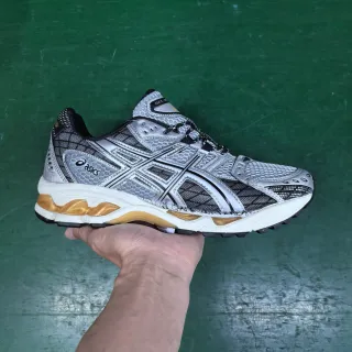 ASICS Gel-Kayano Silver Black Gold Running Shoes