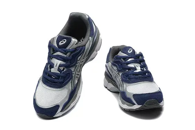 ASICS Navy Silver Mesh And Synthetic Overlay Upper Multi-Layered Midsole Running Shoes 3