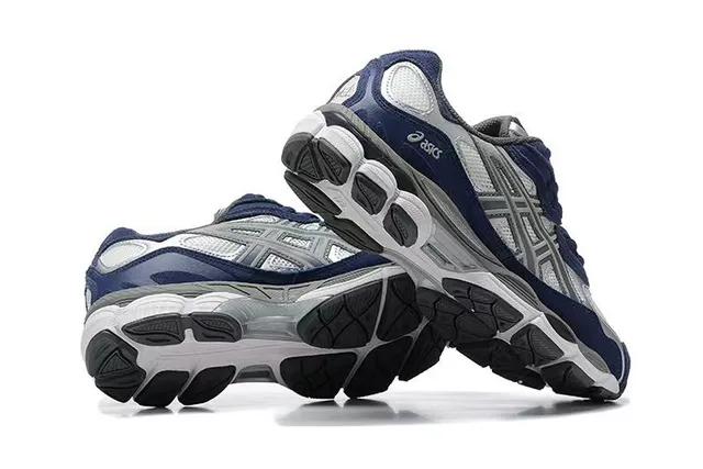ASICS Navy Silver Mesh And Synthetic Overlay Upper Multi-Layered Midsole Running Shoes 4