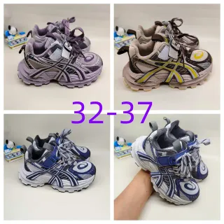 ASICS Purple Silver Sole Layered Mesh-Synthetic Upper Chunky Sneakers