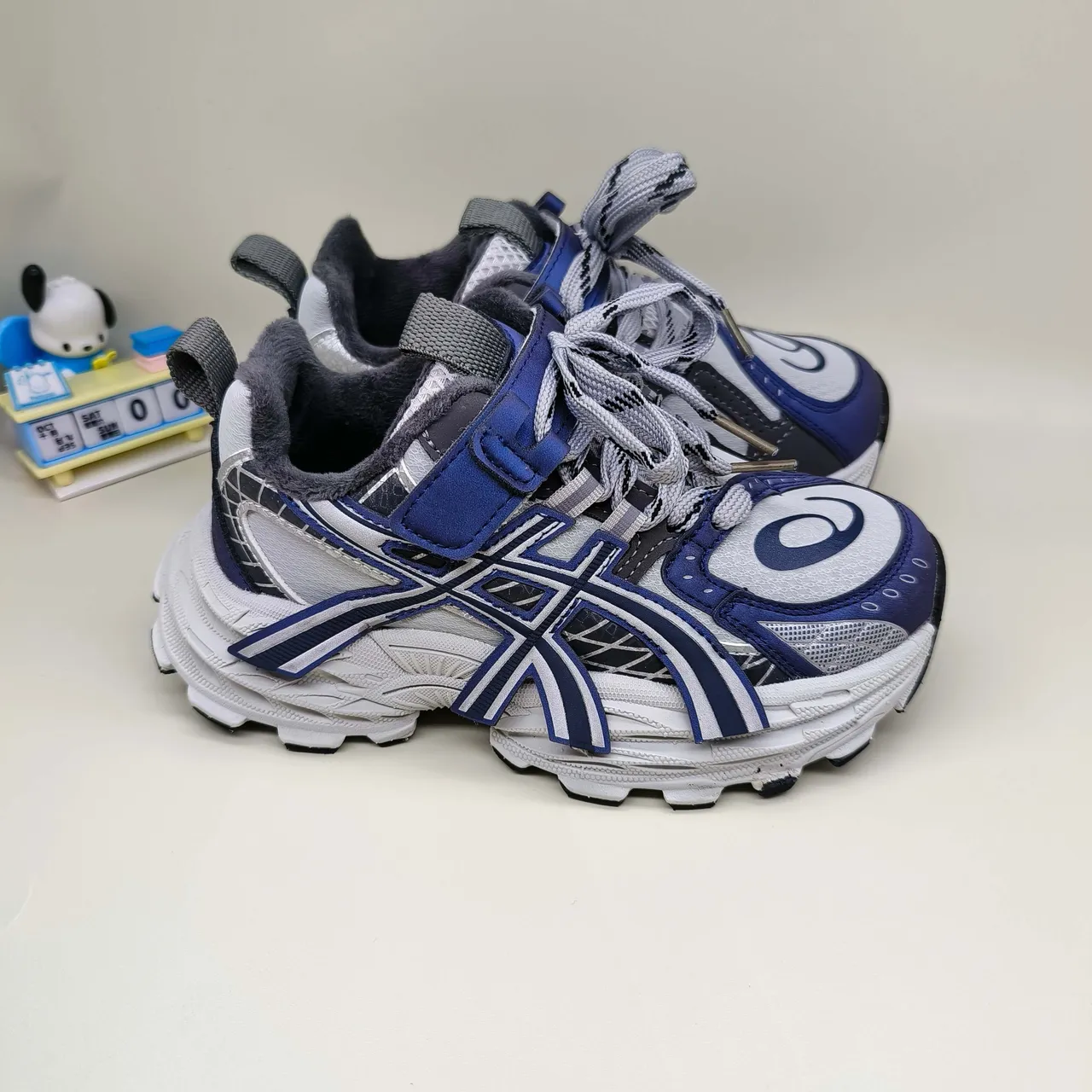 ASICS Purple Silver Sole Layered Mesh-Synthetic Upper Chunky Sneakers 5