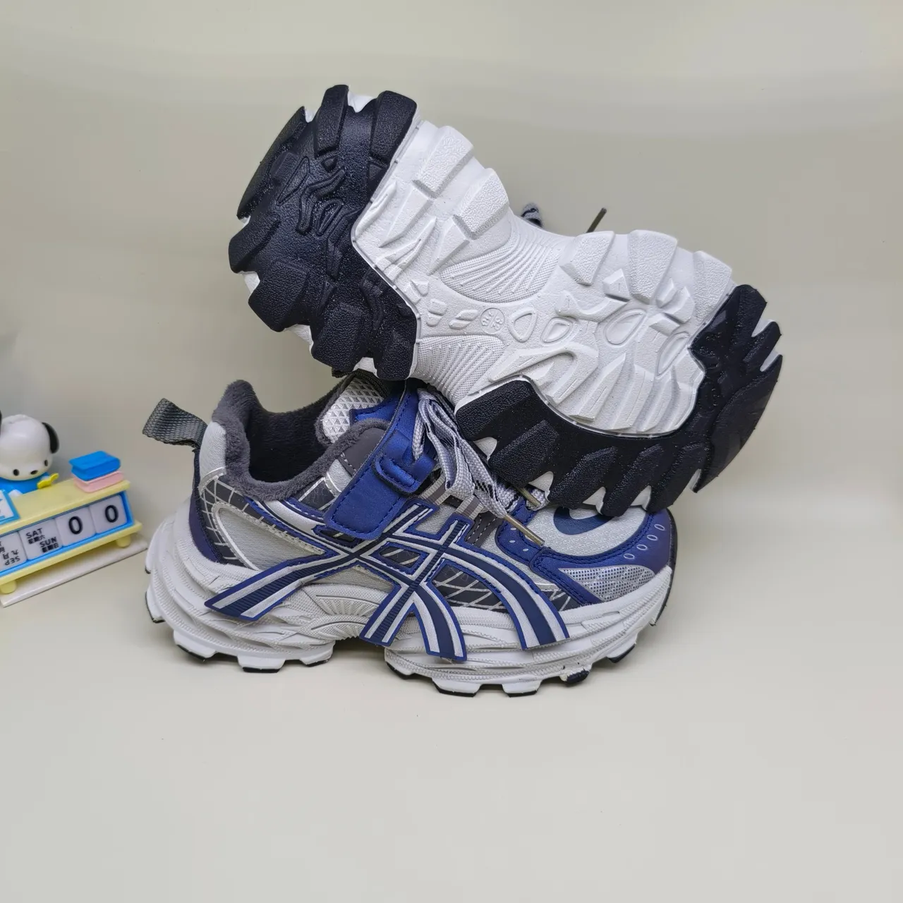 ASICS Purple Silver Sole Layered Mesh-Synthetic Upper Chunky Sneakers 8