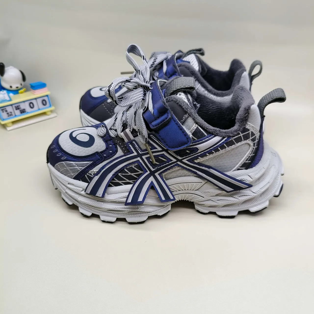 ASICS Purple Silver Sole Layered Mesh-Synthetic Upper Chunky Sneakers 9